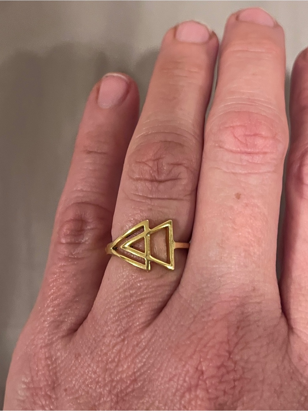Gold Geometric Triangle Ring - Women Jewelry (size 6)